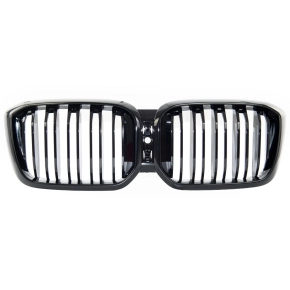 Doppelsteg Kühlergrill SET Schwarz glanz für...