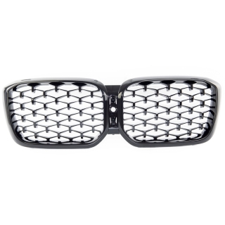 Diamant Kühlergrill SET Schwarz glanz für BMW X3 G01 X4 G02 LCI ab 2021-2025