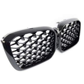 Diamant Kühlergrill SET Schwarz glanz für BMW X3 G01 X4 G02 LCI ab 2021-2025