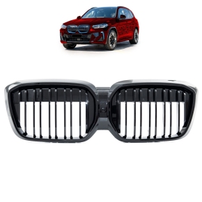 Doppelsteg Kühlergrill SET Schwarz glanz für BMW IX3 G08 ab 2021-2025