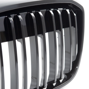 Doppelsteg Kühlergrill SET Schwarz glanz für BMW IX3 G08 ab 2021-2025