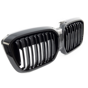 Doppelsteg Kühlergrill SET Schwarz glanz für BMW IX3 G08 ab 2021-2025
