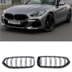 Set Sport Doppelsteg Kühlergrill Schwarz glanz Grill...