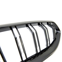 Set Sport Doppelsteg Kühlergrill Schwarz glanz Grill f&