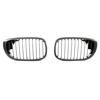 Einzelsteg Kühlergrill Schwarz glanz für BMW 3er E46 Coupe Cabrio LCI ab 2003