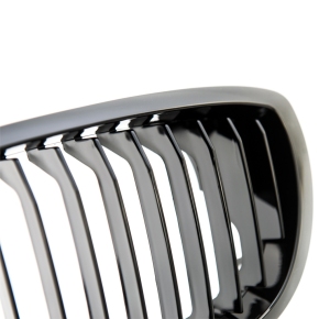 Einzelsteg Kühlergrill Schwarz glanz für BMW 3er E46 Coupe Cabrio LCI ab 2003