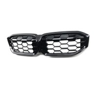 Diamant Kühlergrill SET Schwarz glanz für BMW 3er 
