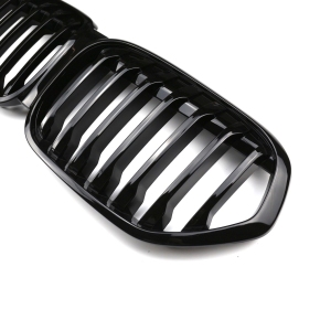 Einzelsteg Kühlergrill SET Schwarz glanz für BMW X1 (F48) Facelift ab 2019-2022
