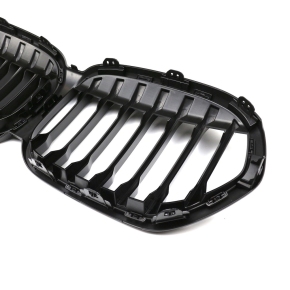 Einzelsteg Kühlergrill SET Schwarz glanz für BMW X1 (F48) Facelift ab 2019-2022