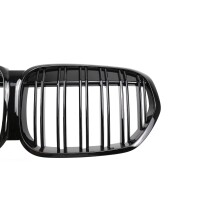 Doppelsteg Kühlergrill SET Schwarz glanz für BMW X