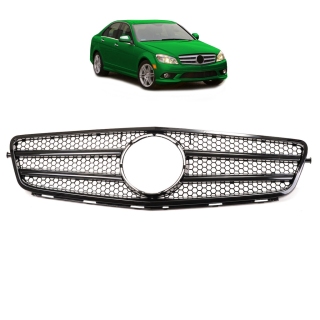 Kühlergrill Kühlergitter Schwarz glanz für Mercedes C-Klasse W204 S204 ab 07-11