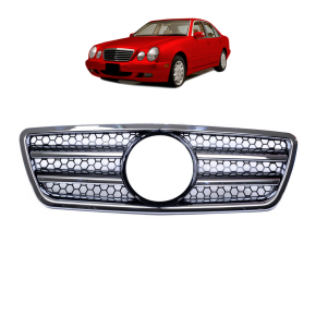Sport Kühlergrill Chrom Schwarz für Mercedes...