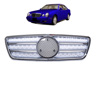 Sport Kühlergrill Chrom für Mercedes Benz E-Klasse (W210) Facelift ab 1997-2002