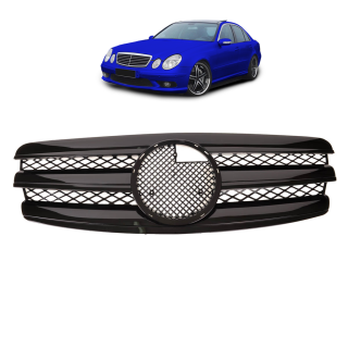 Kühlergrill Kühlergitter Schwarz glanz für Mercedes E-Klasse W211 S211 ab 02-06