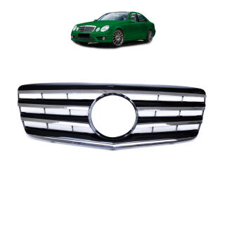 Kühlergrill Kühlergitter Chrom Schwarz für Mercedes E-Klasse W211 S211 ab 06-09