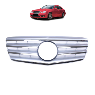 Kühlergrill Kühlergitter Chrom Silber für Mercedes E-Klasse (W211 S211) ab 06-09
