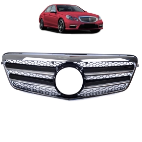 Sport Kühlergrill Chrom Schwarz für Mercedes...