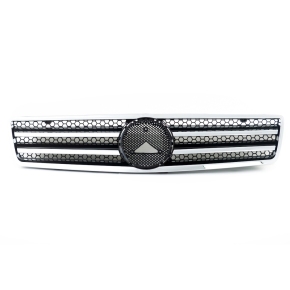 Sport Kühlergrill Chrom Schwarz glanz für Mercedes Benz SL (R129) ab 1989-2001