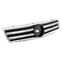 Sport Kühlergrill Chrom Schwarz glanz für Mercedes