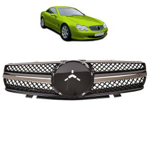 Sport Kühlergrill Schwarz Chrom für Mercedes...