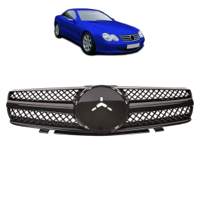 Kühlergrill Kühlergitter Schwarz glanz für Mercedes SL R230 Vorfacelift ab 01-06