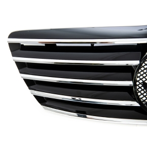 Kühlergrill -Gitter Schwarz Chrom für Mercedes S-Klasse (W220) Facelift ab 02-05