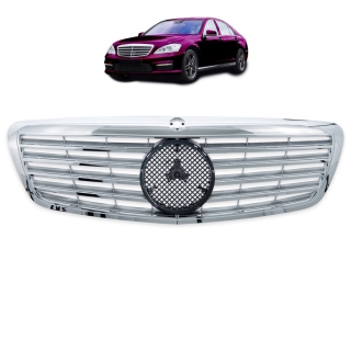 Sport Kühlergrill Chrom Silber für Mercedes Benz S-Klasse (W221) ab 2005-2006