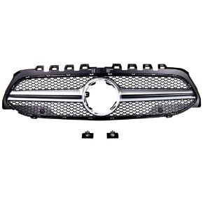 Kühlergrill Kühlergitter Schwarz Chrom für Mercedes A-Klasse W177 V177 ab 18-22