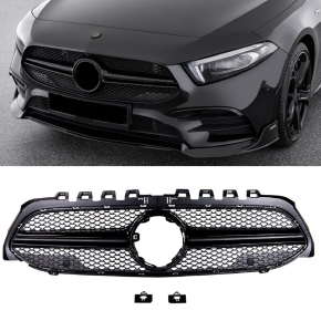 Kühlergrill Kühlergitter Schwarz glanz für Mercedes A-Klasse W177 V177 ab 18-22