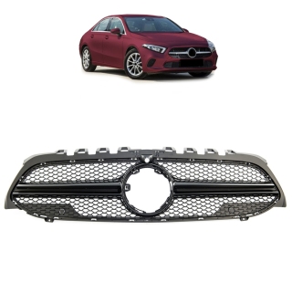 Kühlergrill -Gitter Schwarz für Mercedes A-Klasse W177 V177 mit Kamera ab 18-22