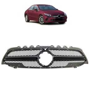 Kühlergrill -Gitter Schwarz für Mercedes A-Klasse W177 V177 mit Kamera ab 18-22