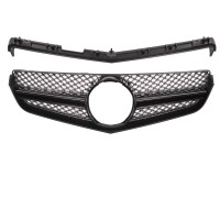 Kühlergrill Gitter Schwarz glanz für Mercedes E-Kl