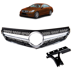 Kühlergrill Gitter Silber Schwarz für Mercedes E-Klasse C207 A207 ab 2009-2013