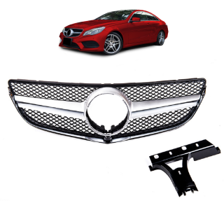 Kühlergrill Gitter Silber Schwarz für Mercedes E-Klasse C207 A207 ab 2013-2016