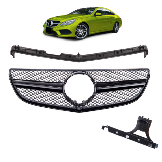 Kühlergrill Gitter Schwarz glanz für Mercedes E-Klasse C207 A207 ab 2013-2016
