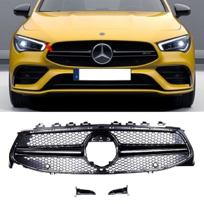 Kühlergrill Schwarz passt für Mercedes CLA C118 X118 ab 2019 auf Panamericana GT