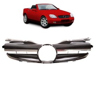 Kühlergrill Gitter Schwarz glanz Chrom für Mercedes SLK (R170) ab 1996-2004