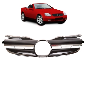 Kühlergrill Gitter Schwarz glanz Chrom für Mercedes SLK (R170) ab 1996-2004