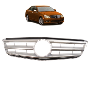 Kühlergrill Kühlergitter Silber Chrom passt für Mercedes C-Klasse W204 ab 07-14