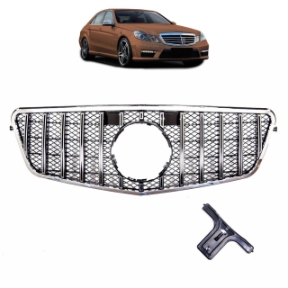 Kühlergrill Panamericana GT Chrom Schwarz für Mercedes E-Klasse W212 ab 09-12