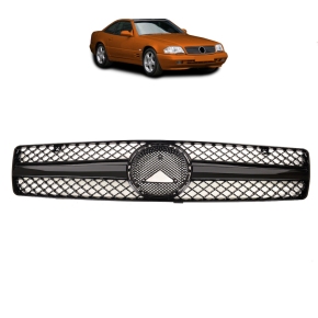 Kühlergrill Kühlergitter Schwarz glanz passt für Mercedes SL (R129) ab 1989-2001