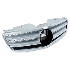 Kühlergrill Kühlergitter Silber Chrom passt für Mercedes SL (R230) ab 2001-2006