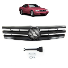 Kühlergrill Kühlergitter Schwarz glanz passt für Mercedes SL (R129) ab 1989-2001