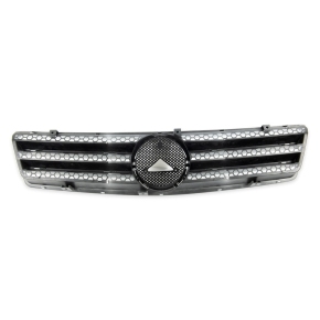 Kühlergrill Kühlergitter Silber Chrom passt für Mercedes SL (R129) ab 1989-2001
