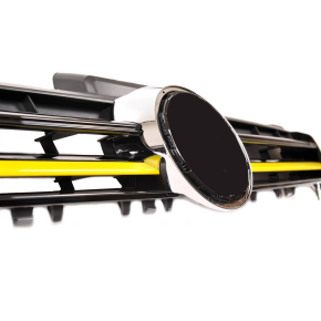Kühlergrill Kühlergitter Schwarz mit gelbem Streifen für Golf VII (7) ab 12-17