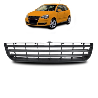 Kühlergrill Kühlergitter ohne Emblem Schwarz matt für VW Polo (9N) ab 05-09