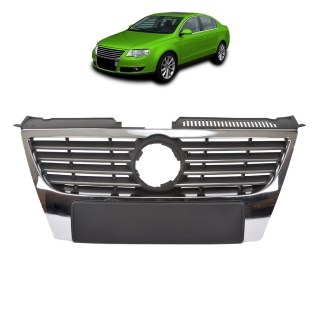 Kühlergrill Kühlergitter ohne PDC Chrom Schwarz für VW Passat B6 3C ab 2005-2011