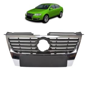 Kühlergrill Kühlergitter ohne PDC Chrom Schwarz für VW Passat B6 3C ab 2005-2011
