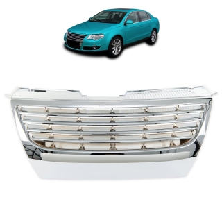 Kühlergrill Kühlergitter ohne Emblem Chrom für VW Passat B6 (3C) ab 2005-2011