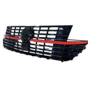 für VW T6.1 Multivan Transporter Kühlergrill schwarz rote Leiste+Halter ab 2019